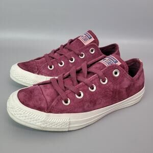 Converse Chuck Taylor All Star Womens Size 5.5 Burgundy Suede Shoes Sneakers